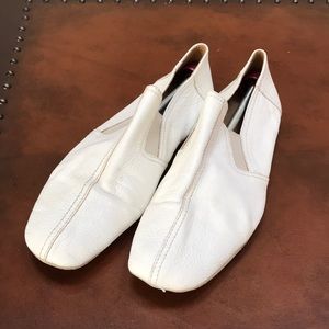 Prada White Leather Size 12 Moccasins Slip-Ons